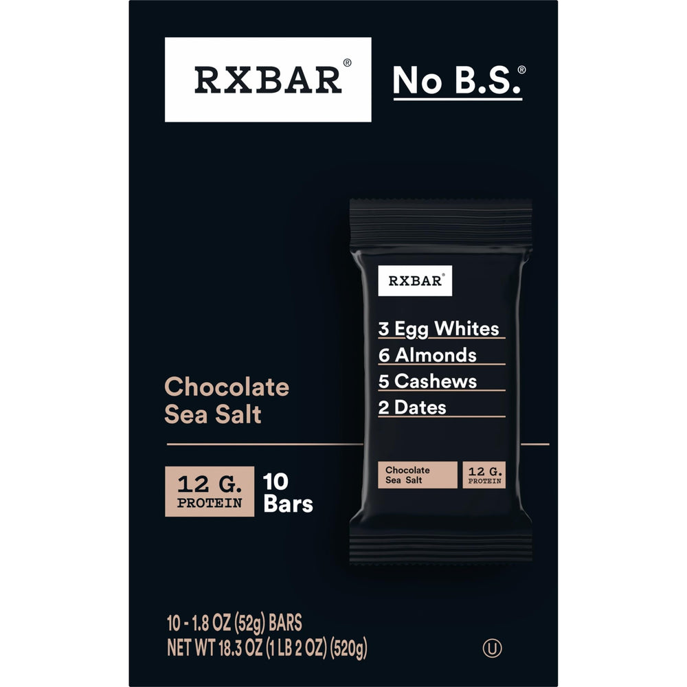 RXBAR bar shown on a desk, suggesting a convenient office snack.