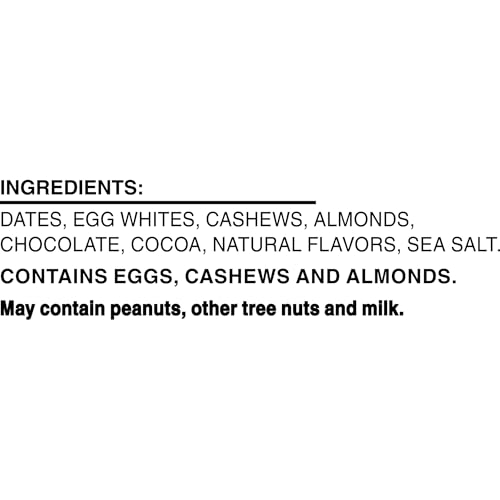 Nutrition facts panel on RXBAR Chocolate Sea Salt emphasizing 12g protein per bar.