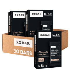 RXBAR Chocolate Sea Salt bar packaging highlights real ingredients for clean snacking on the go