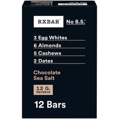 RXBAR Chocolate Sea Salt box front highlighting convenient protein snack