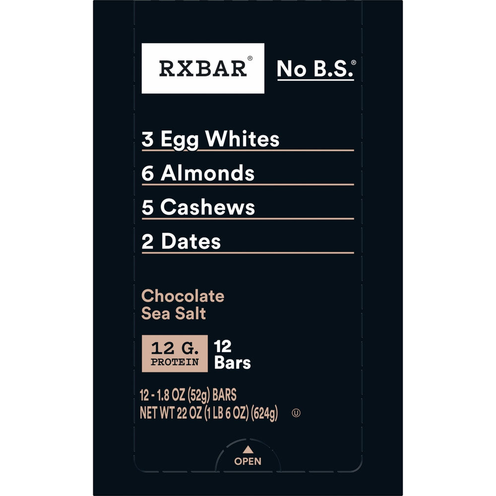 RXBAR Chocolate Sea Salt bar next to laptop for office snack