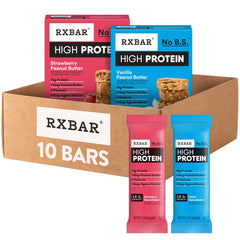 RXBAR High Protein Bar Vanilla Peanut Butter shows creamy texture and protein boost.