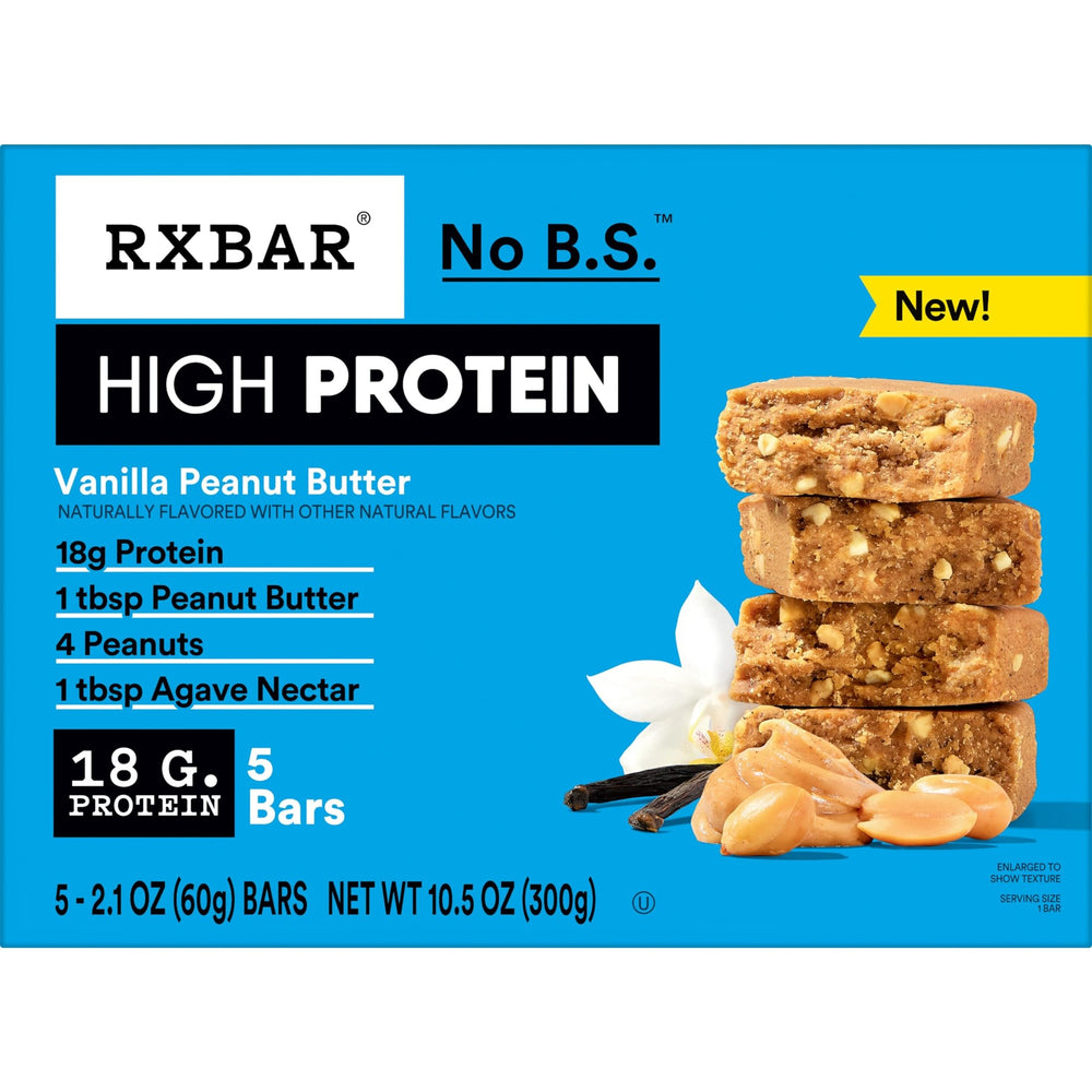 RXBAR High Protein Vanilla Peanut Butter bar before workout for quick energy