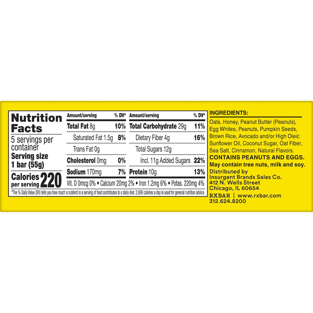 RXBAR with simple ingredients like oats and peanuts for clean snacking