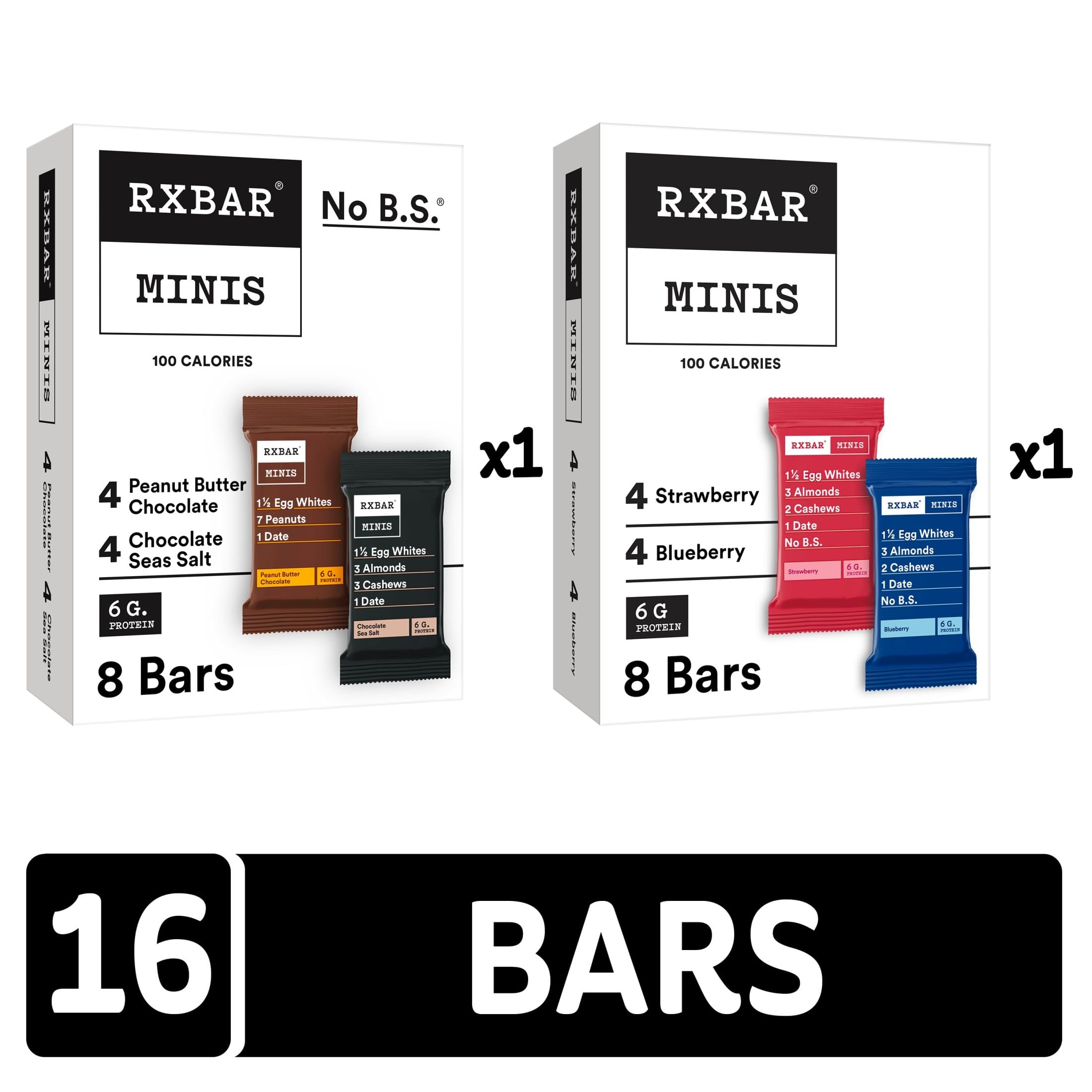 RXBAR Minis Strawberry bar beside coffee, balanced morning treat.