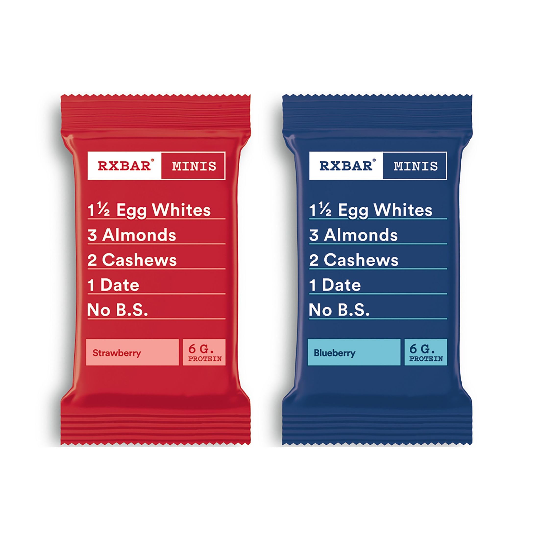 RXBAR Minis variety-pack box showing 32 bars in four flavors