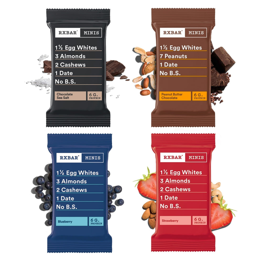 RXBAR Minis Variety Pack Case, portable protein assortment.