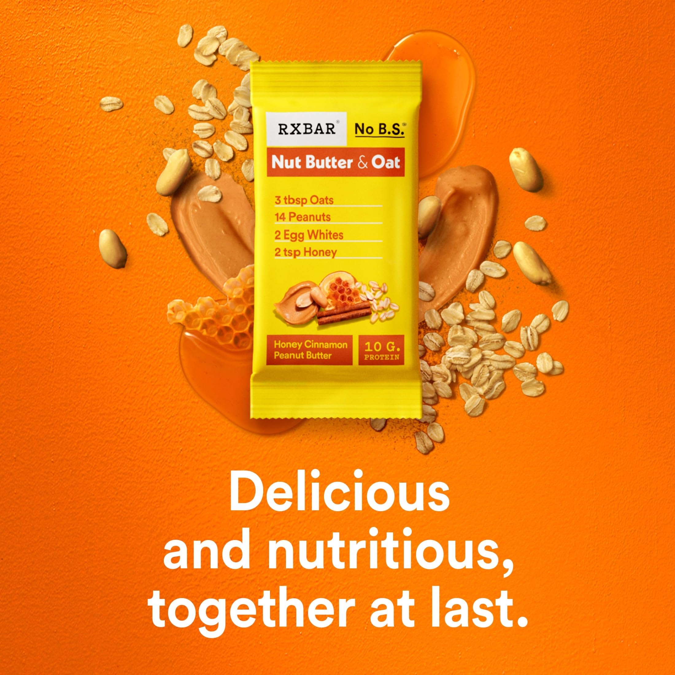 RXBAR Nut Butter and Oat Bar box front view with 12 bars.