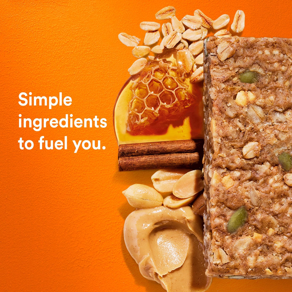RXBAR Nut Butter and Oat Bar honey cinnamon flavor on display.