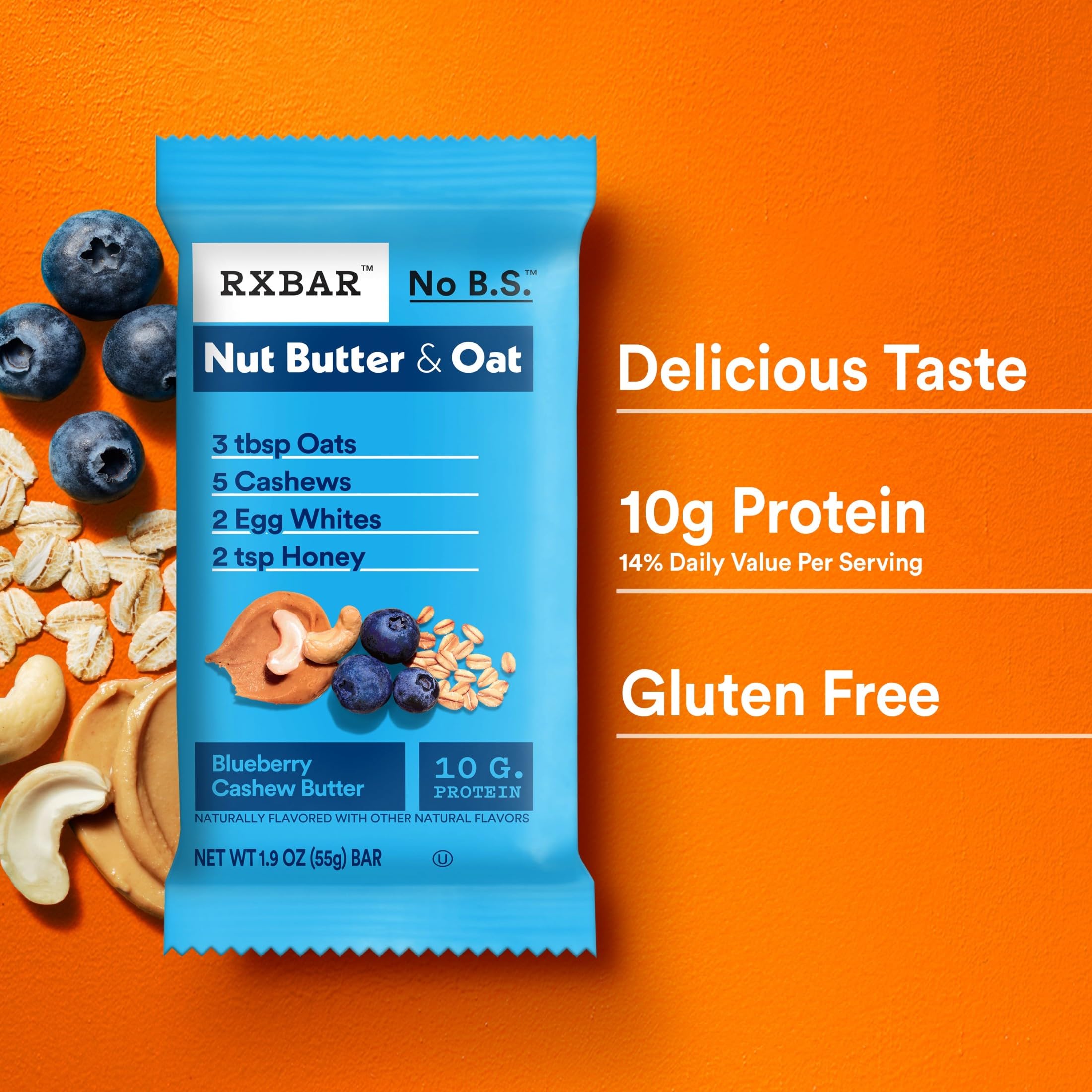RXBAR oats and nuts signal gluten-free ingredients