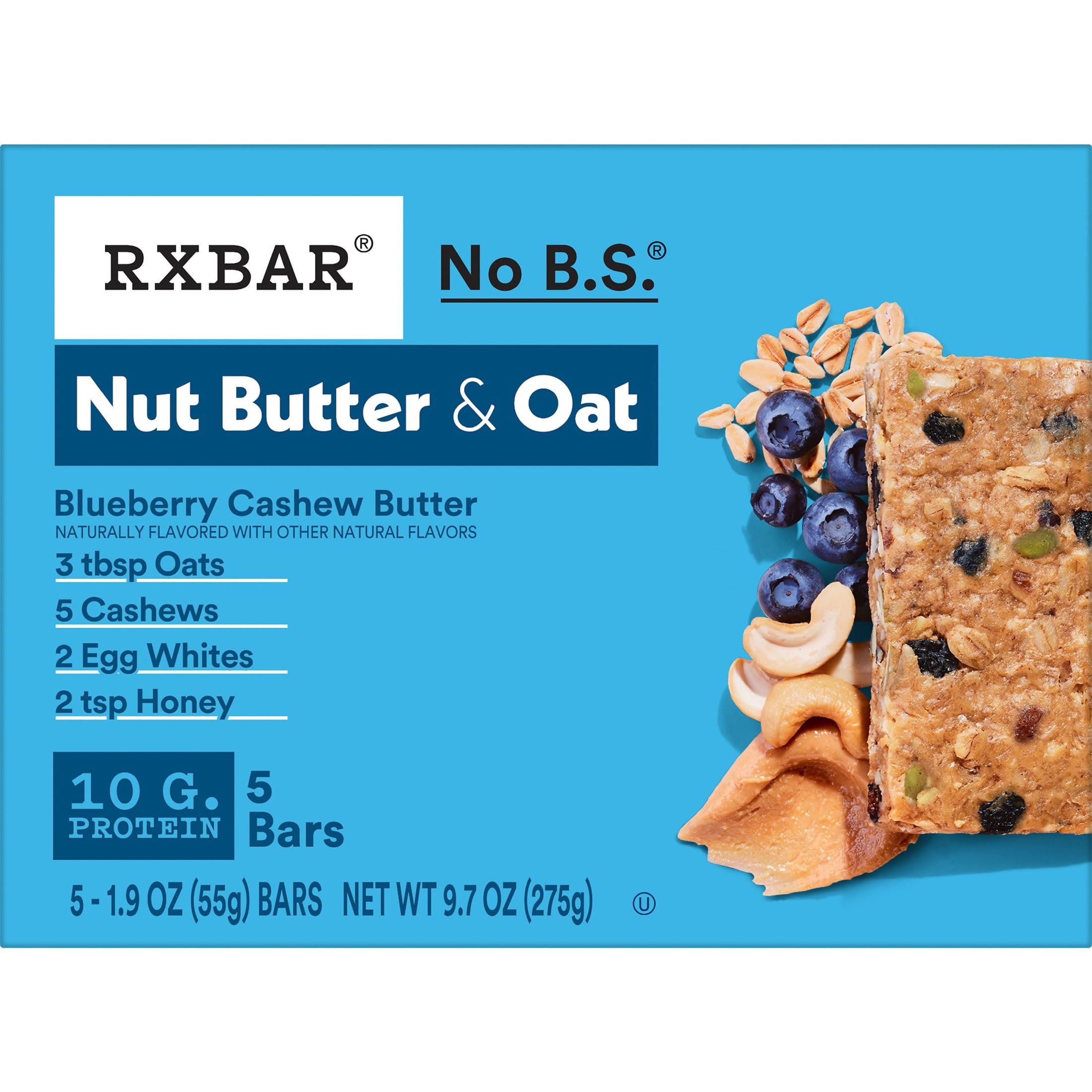 RXBAR Nut Butter and Oat bars shown during a trail or hike.