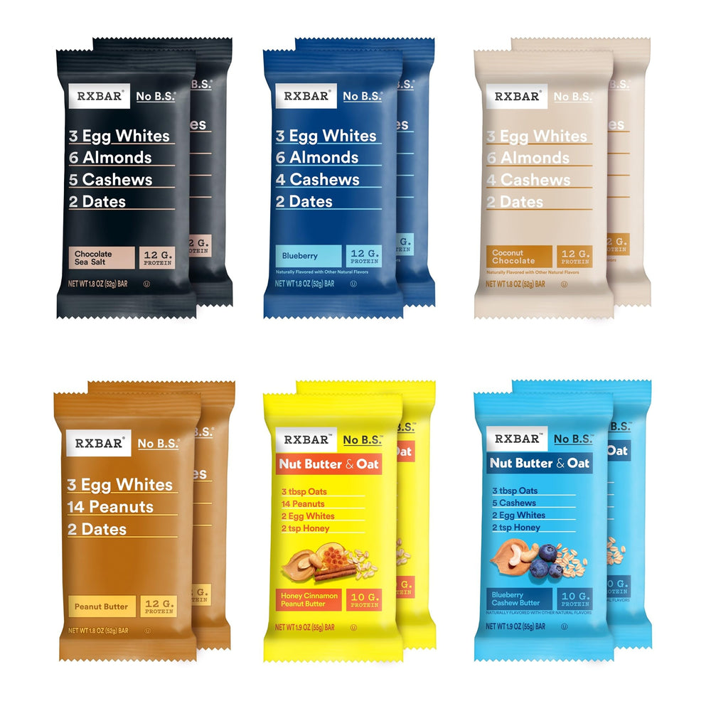RXBAR on-the-go setup suggests office or gym bag snack options