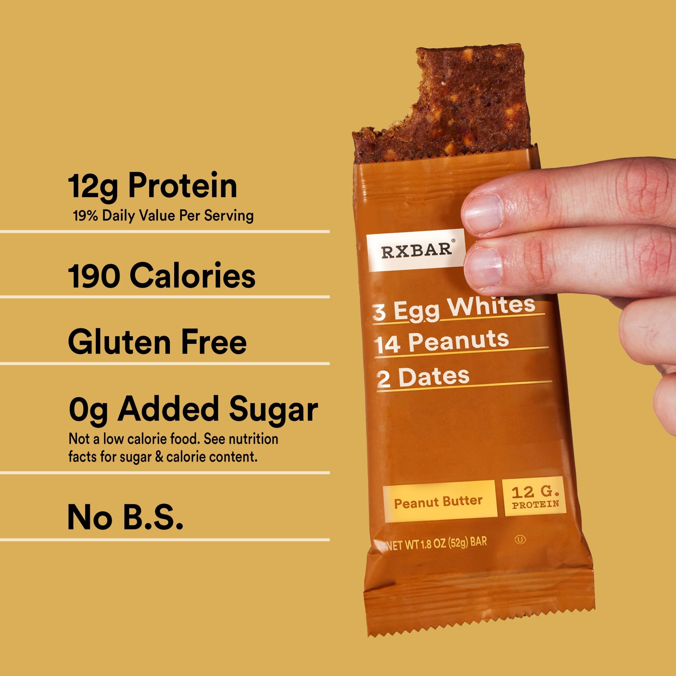 RXBAR Peanut Butter bar on desk with coffee for office snacking