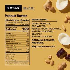 RXBAR Peanut Butter bars on a shelf showing gluten-free, high-protein fueling