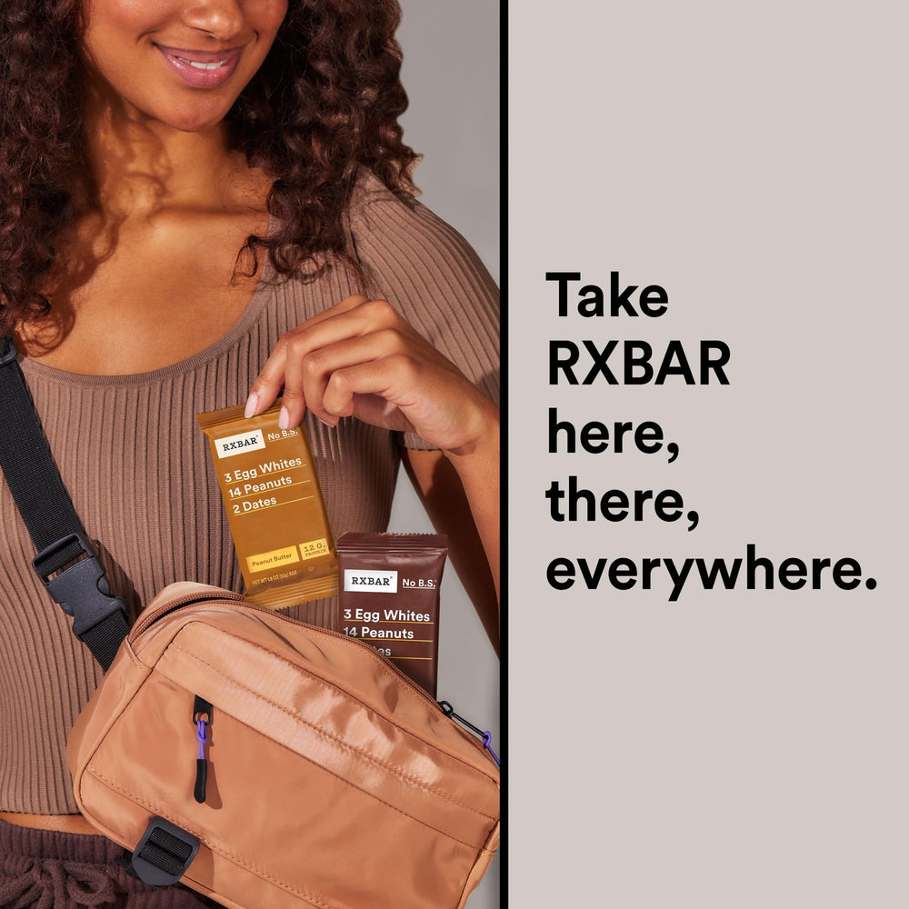 RXBAR Peanut Butter Chocolate bar, rich flavor and 12g protein.