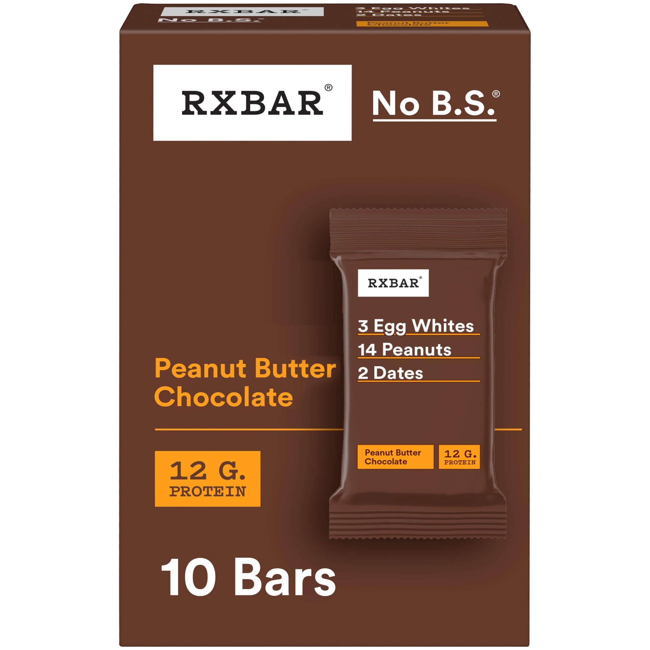 RXBAR Peanut Butter Chocolate bar, simple protein snack for on-the-go energy.