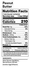 RXBAR Peanut Butter egg whites and dates ingredients close-up showing natural components.