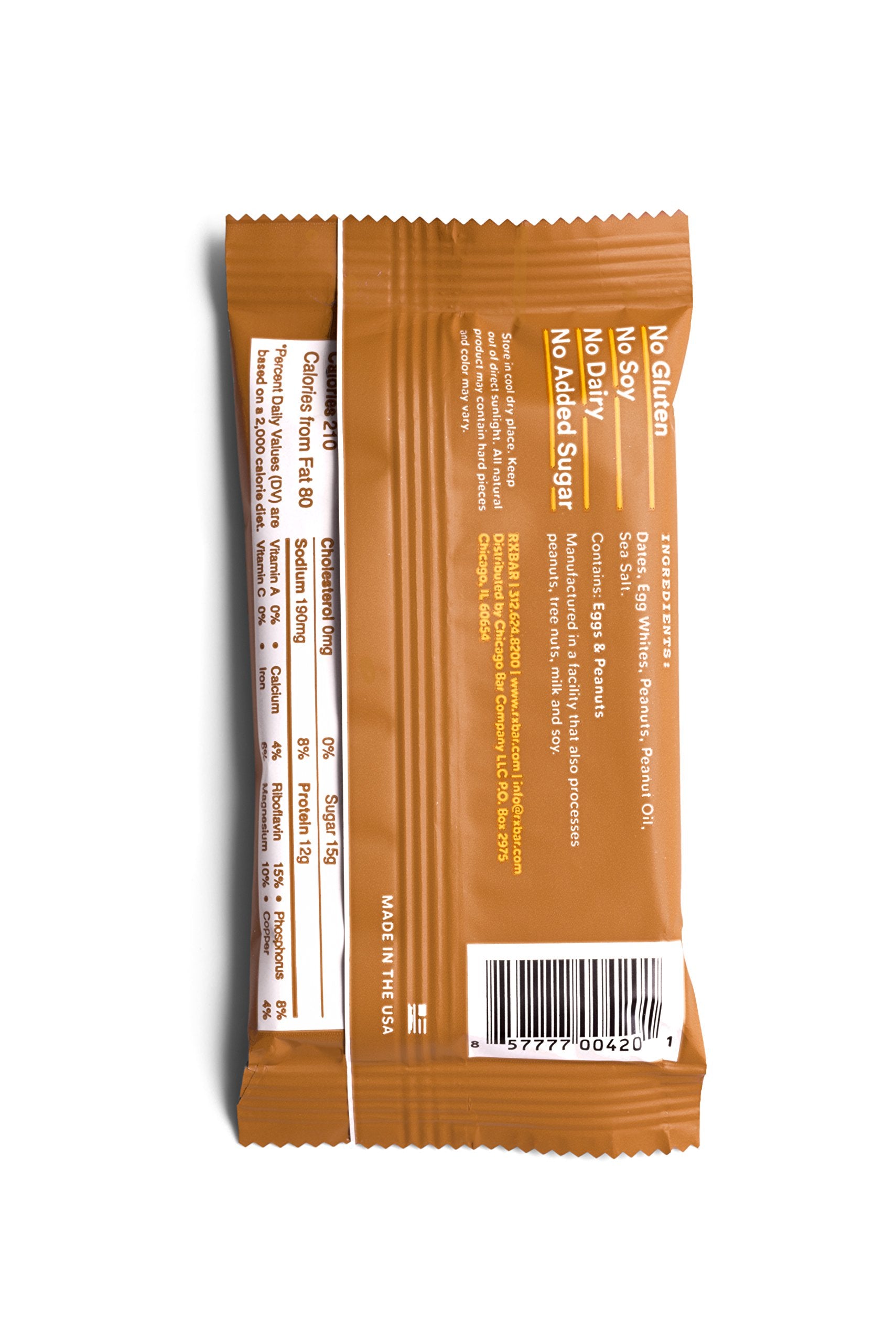 RXBAR Peanut Butter nuts and dates detail emphasizing texture and crunch.
