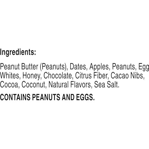 Close-up of RXBAR bites showing dark chocolate, peanut butter, and chewy texture.
