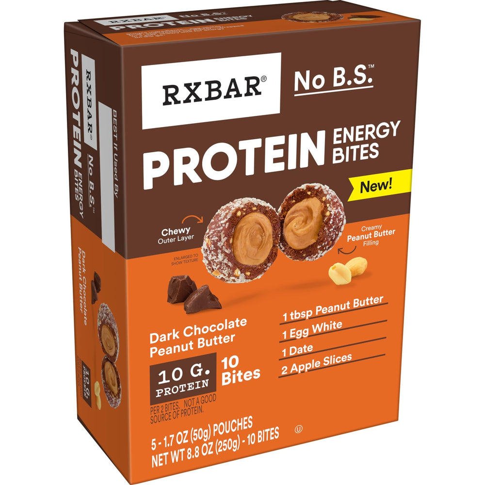 Morning snack scenario featuring RXBAR bites as a quick energy option.