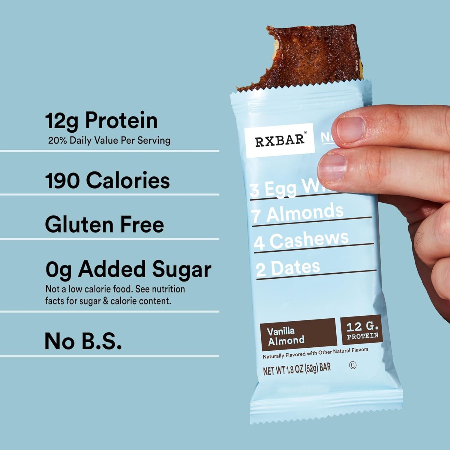 RXBAR Real Food Bar in hand; portable protein for workouts.