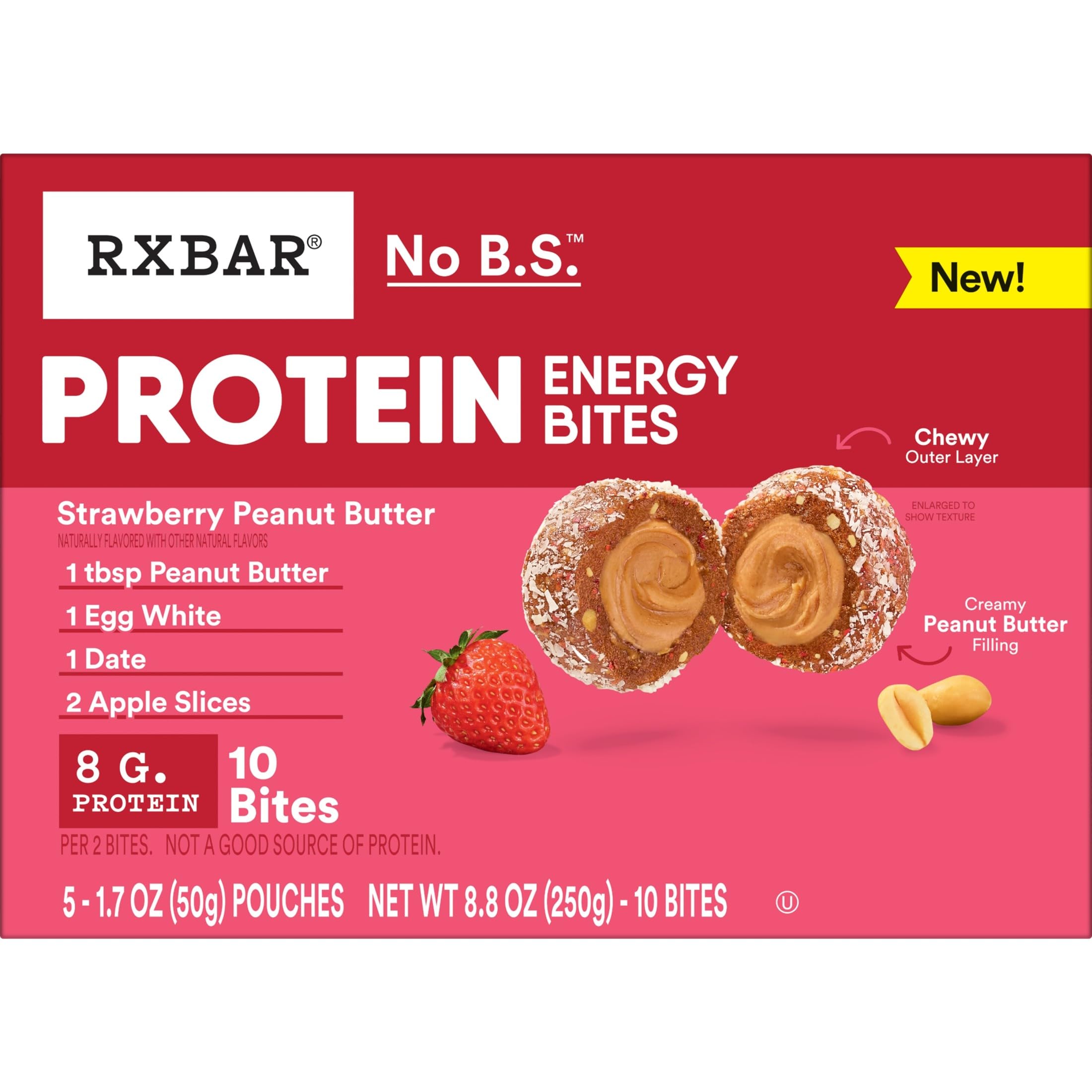 Strawberry peanut butter visuals highlight flavor appeal.