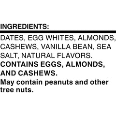 RXBAR Vanilla Almond bar being broken open to reveal texture and ingredients