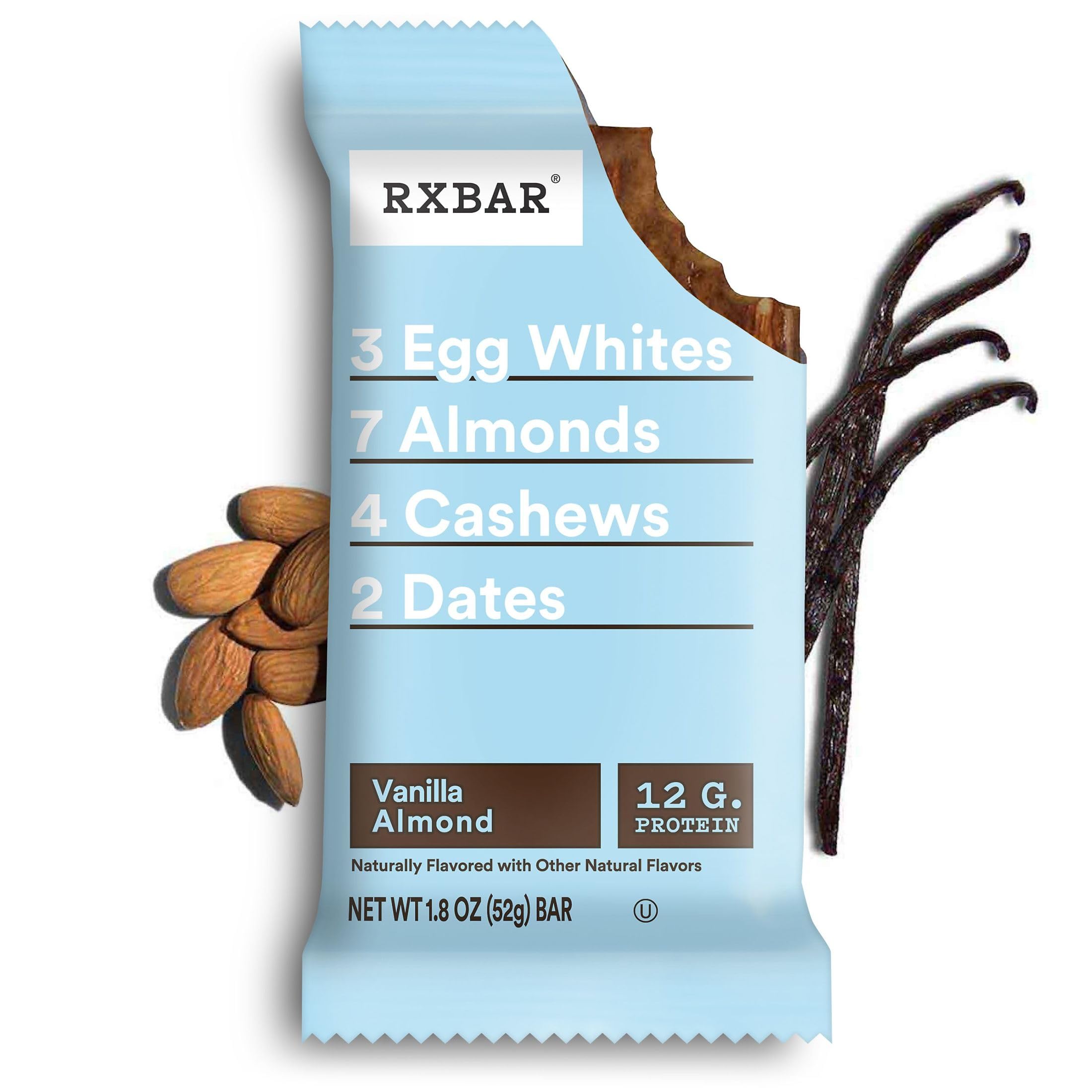 RXBAR Vanilla Almond bar served with coffee for a simple breakfast idea