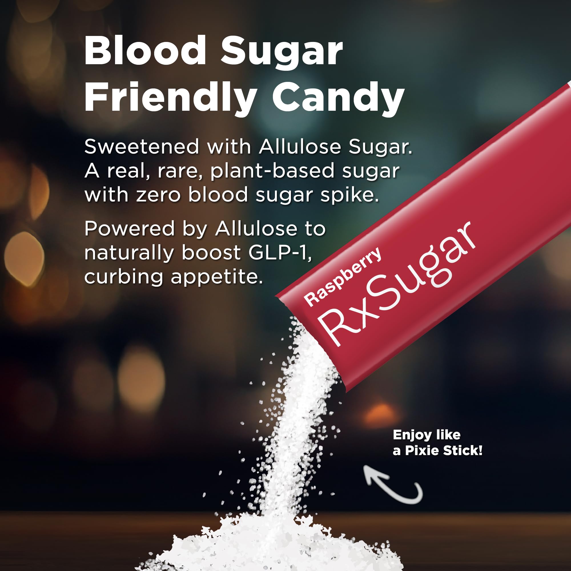 RxSugar Swealthy Stix open pack ready for quick use.