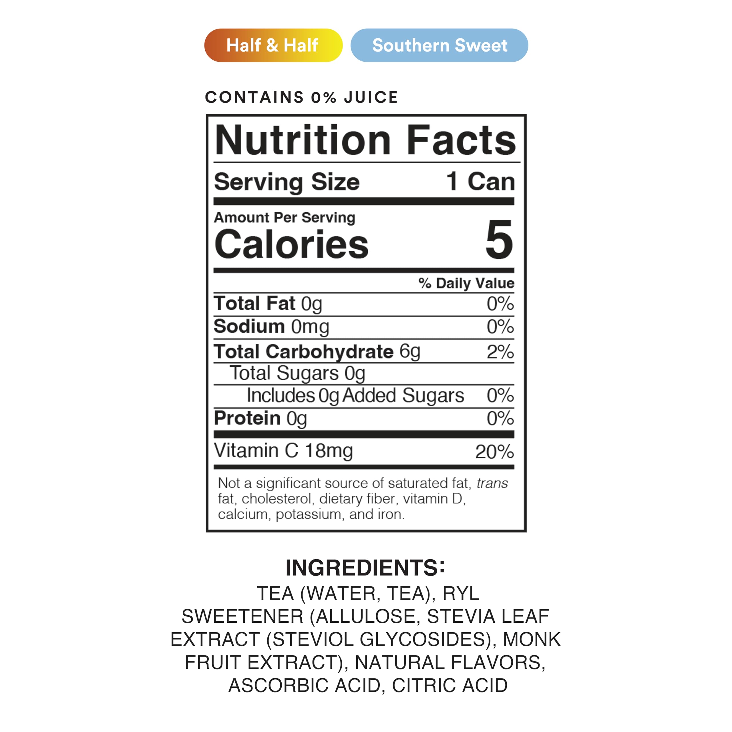 Ryl Co Half N' Half can from Front Porch Pack, low carb and non-GMO.