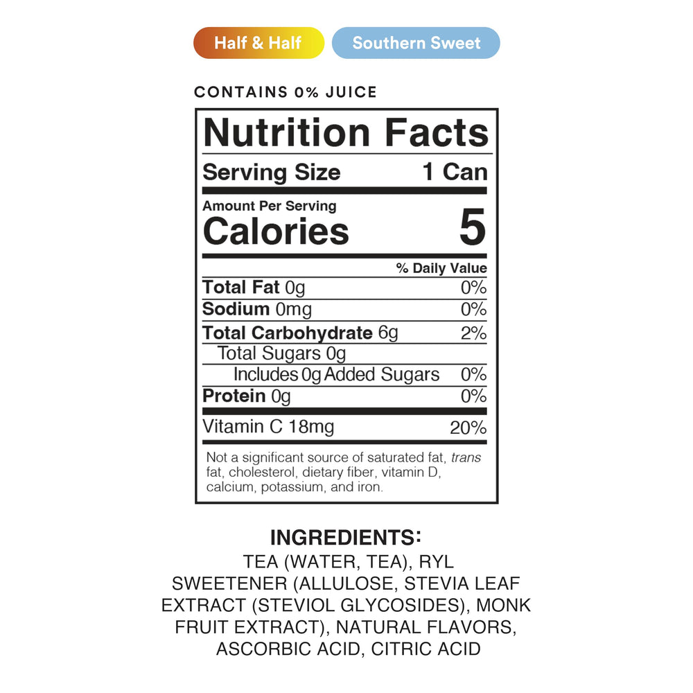 Ryl Co Half N' Half can from Front Porch Pack, low carb and non-GMO.