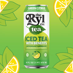 Close-up of The Ryl Co label, polyphenols and Vitamin C highlighted.