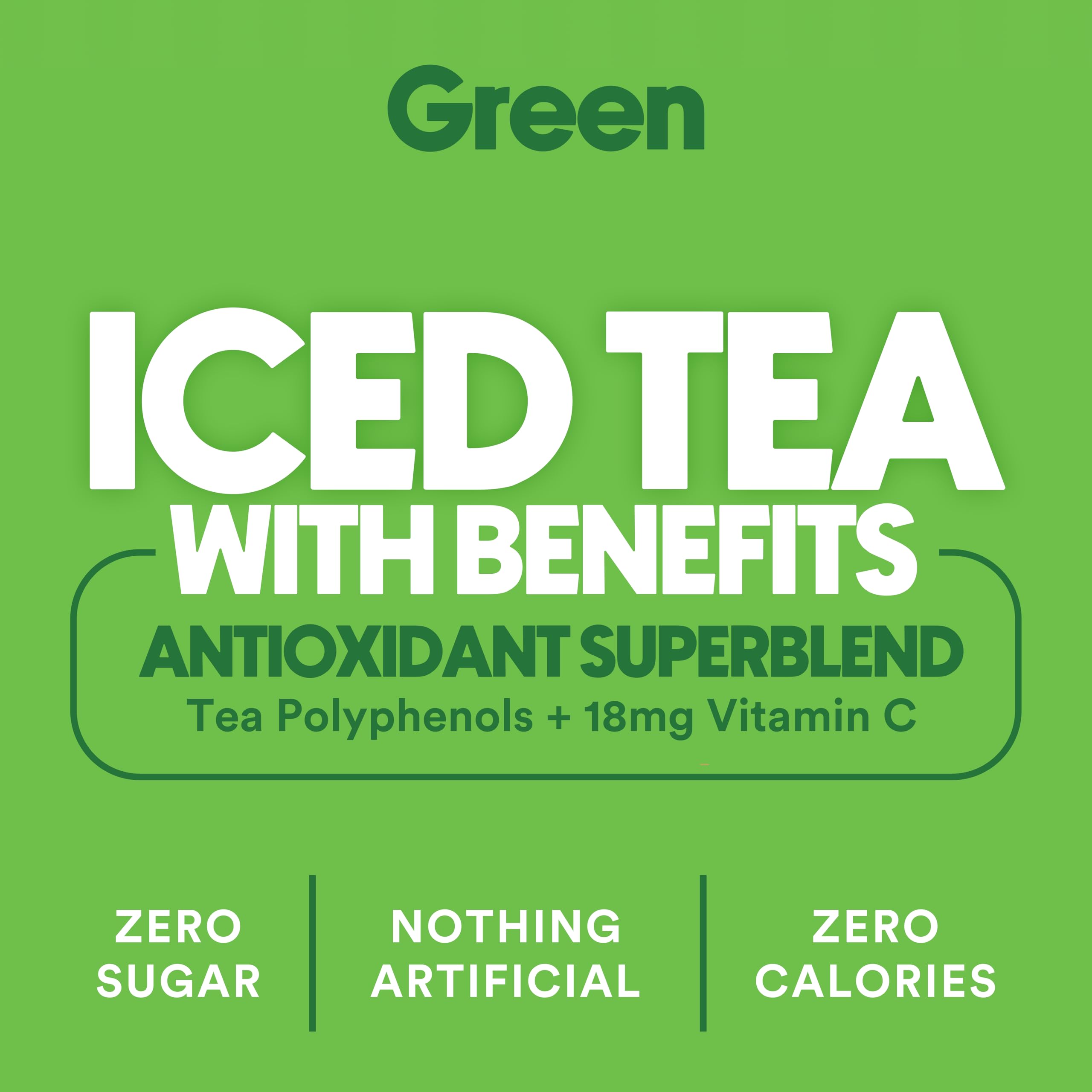 Ryl Co Iced Tea Green bottle pour captures refreshing, sugar-free serving