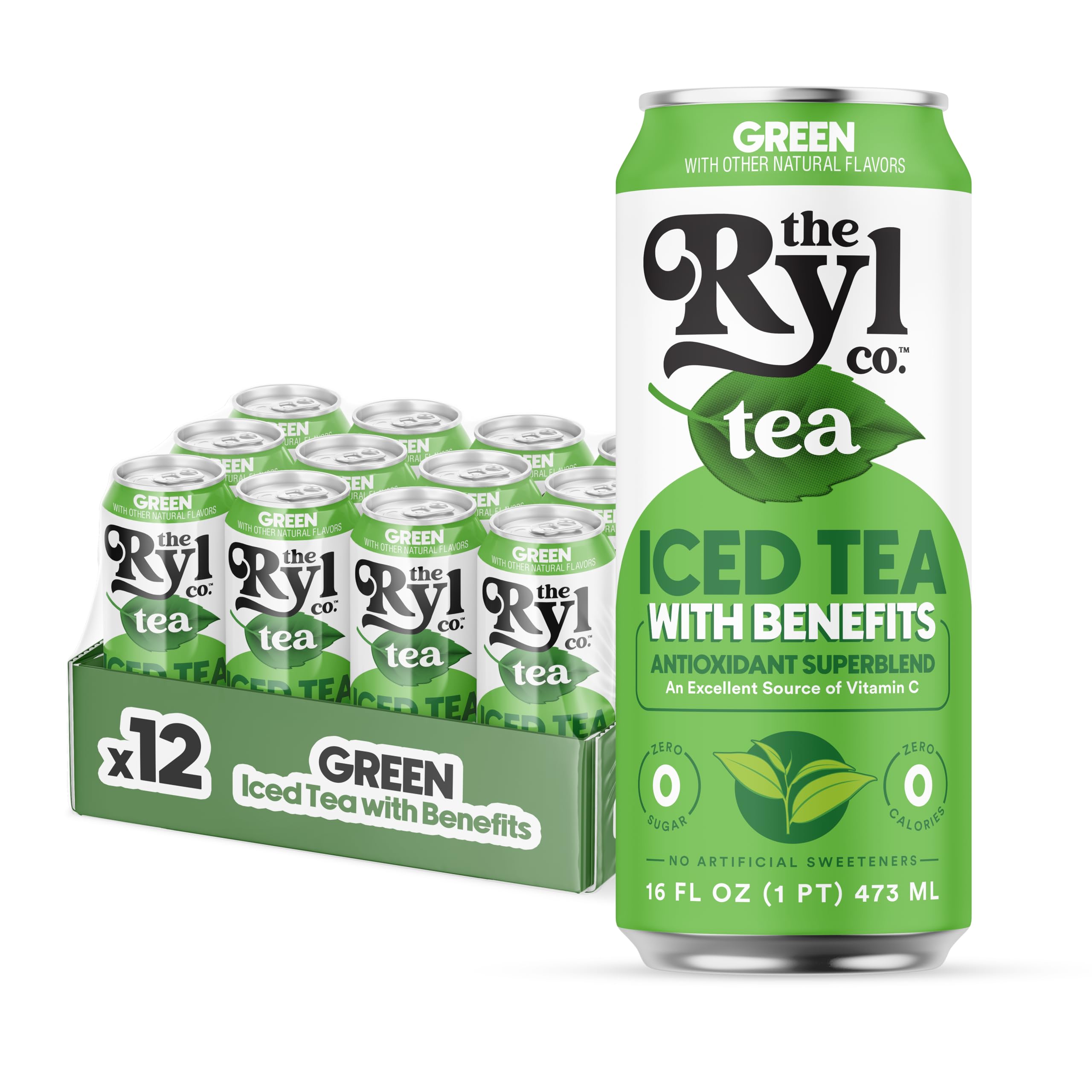 Ryl Co Iced Tea Green bottle offers crisp zero-sugar refreshment