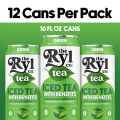 Ryl Co Iced Tea Green can nutrition panel highlights antioxidants and Vitamin C