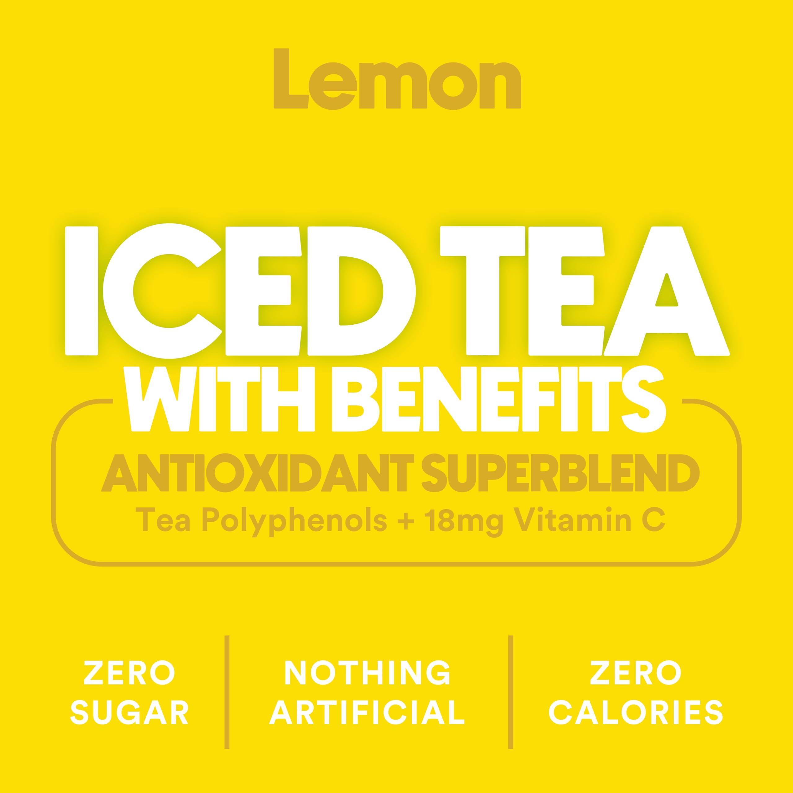 Ryl Co lemon iced tea nutrition icons on the can, quick health reference.