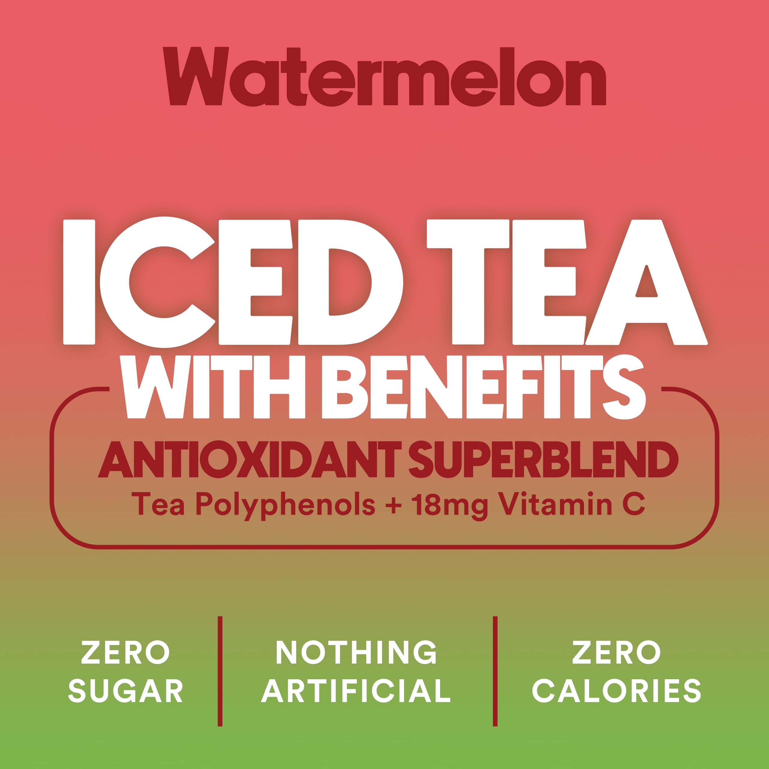 The Ryl Co Iced Tea Watermelon nutrition panel emphasizes Vitamin C and polyphenols