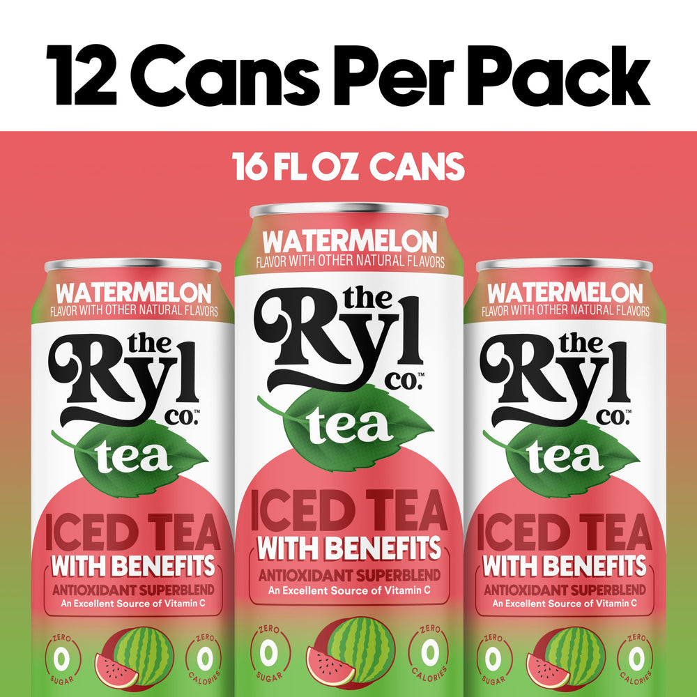 The Ryl Co Iced Tea Watermelon being poured into a glass for a thirst-quenching moment