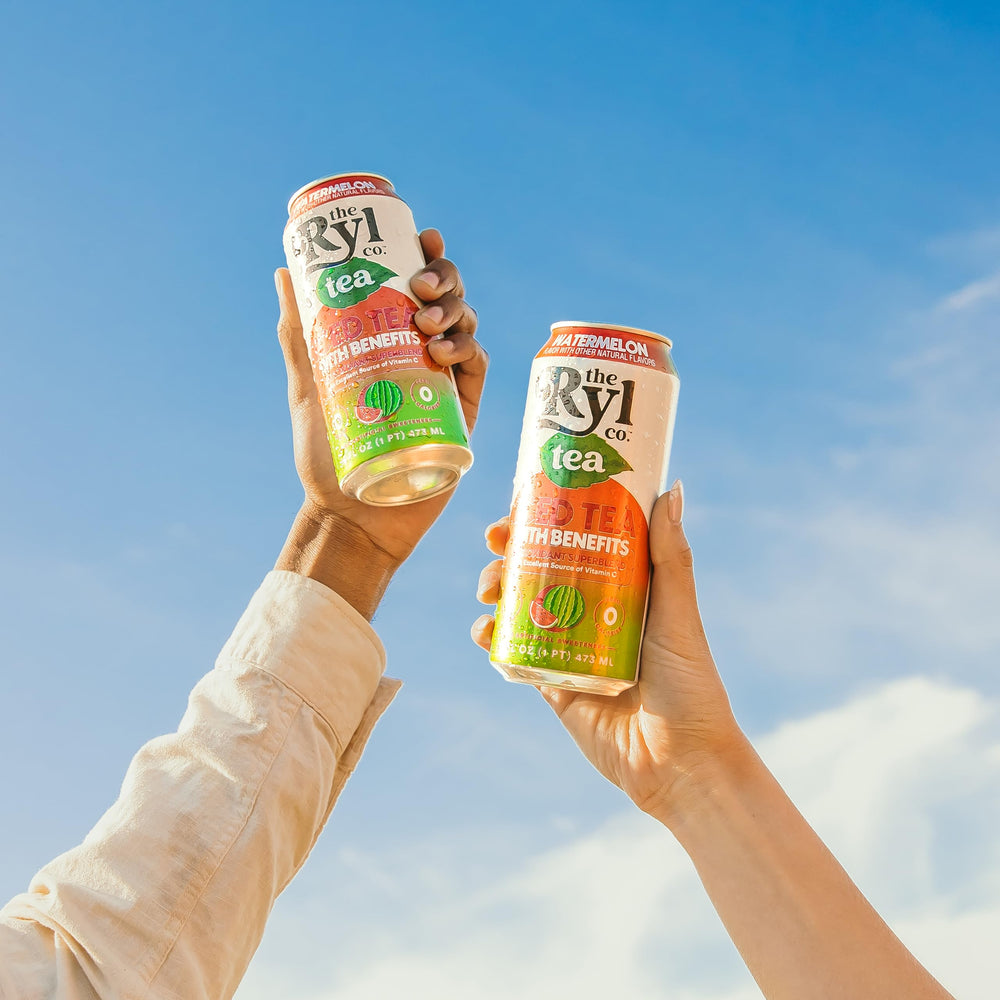 The Ryl Co Iced Tea Watermelon recyclable can supports sustainable sipping
