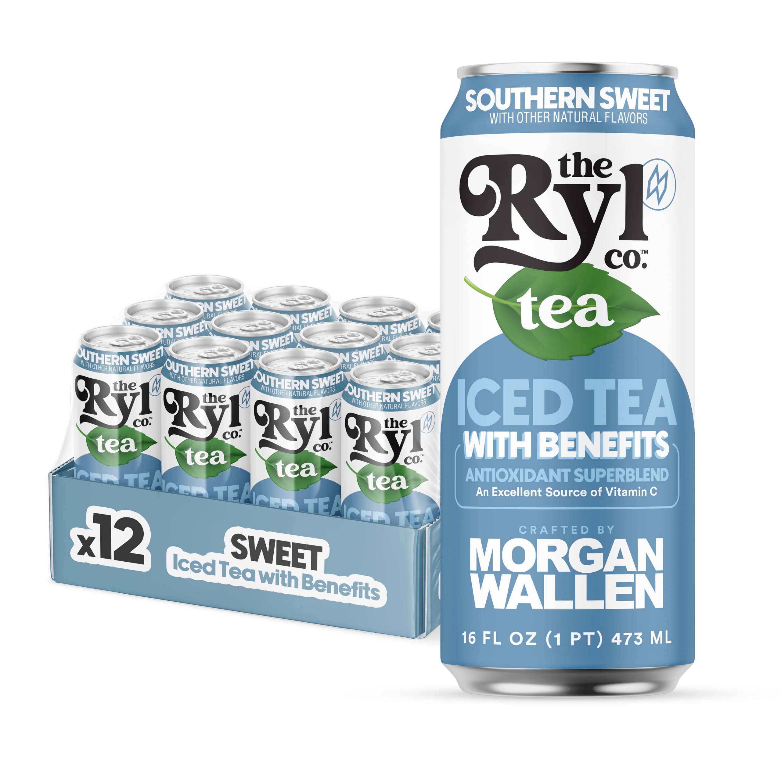 The Ryl Co Ryl Iced Tea pack front shows zero sugar and natural sweetness.