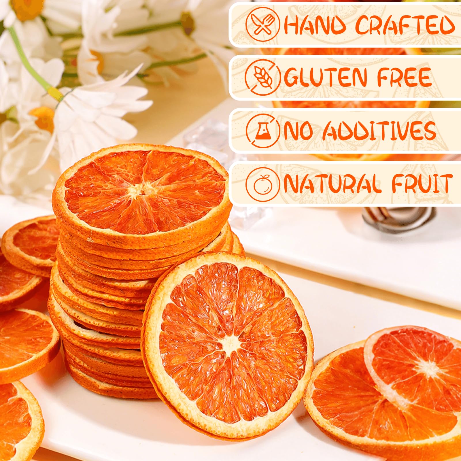 Rylenor dried orange slices enhance holiday decor with natural citrus charm.