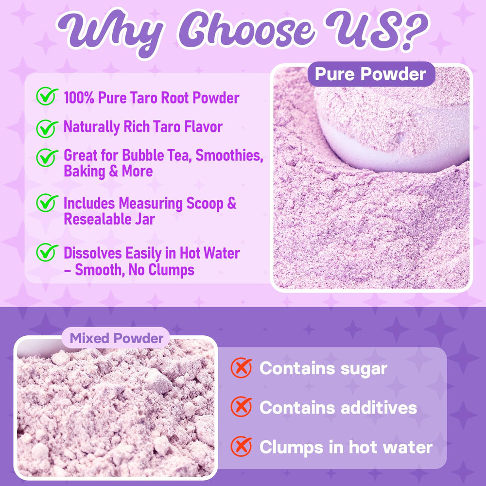 Rylenor taro powder in cup creates creamy milk tea aroma and flavor.