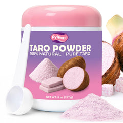 Rylenor taro powder jar with reseal cap preserves freshness for easy daily use.