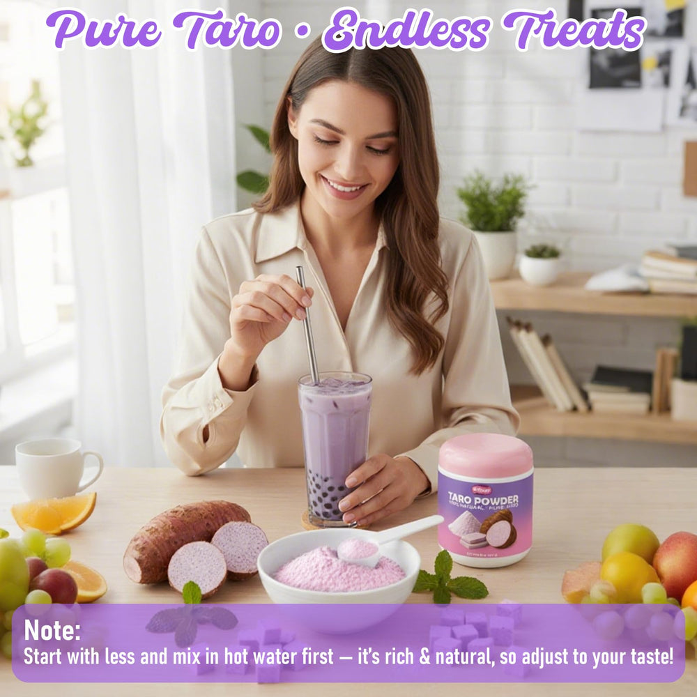 Rylenor taro powder scoop included for easy measurement and portion control.