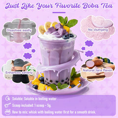 Rylenor taro powder smoothie bowl shows vibrant color and taro flavor.