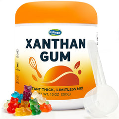 Rylenor xanthan gum powder jar for gluten-free baking and smooth textures.