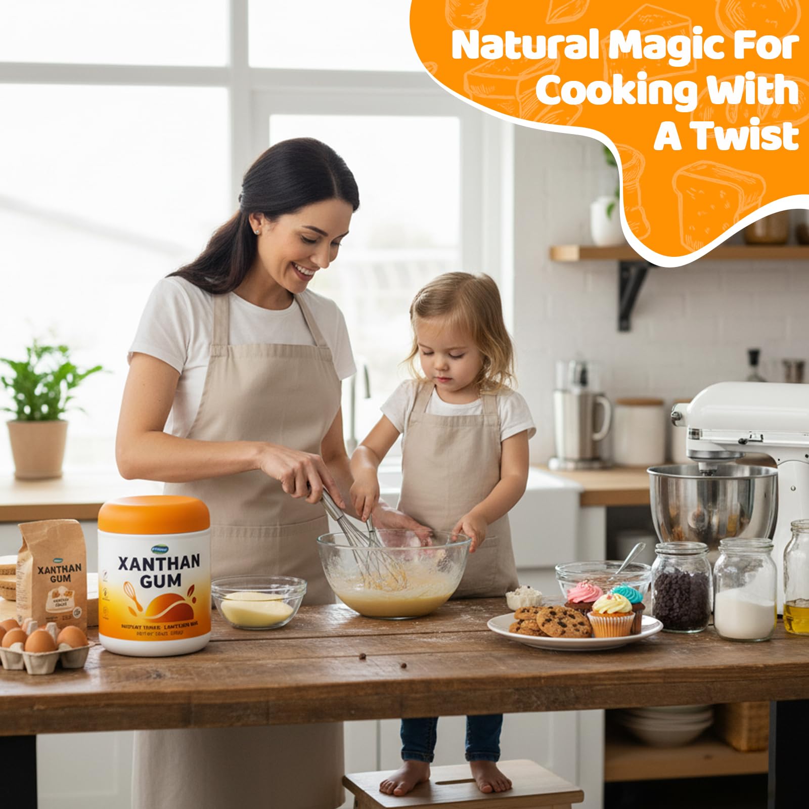 Rylenor xanthan gum powder vegan, gluten-free option keeps desserts soft and fresh.