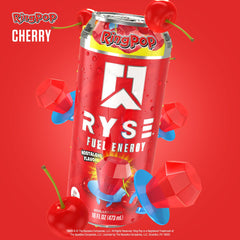 RYSE Fuel energy can on desk setup, ideal for study sessions.