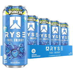 RYSE Fuel energy can Sour Punch Blue Raspberry for clean energy and focus.