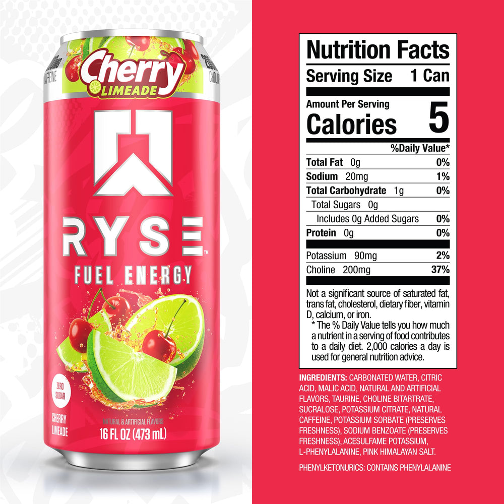 Pouring RYSE Fuel Cherry Limeade into a glass for sustained alertness